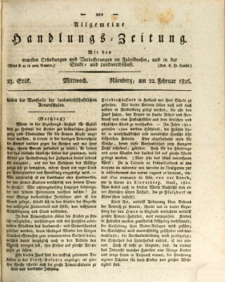 Allgemeine Handlungs-Zeitung Mittwoch 22. Februar 1826