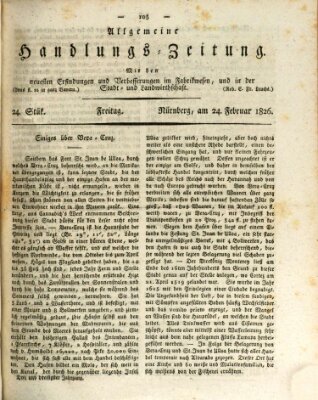 Allgemeine Handlungs-Zeitung Freitag 24. Februar 1826