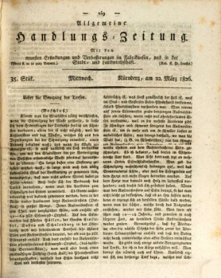 Allgemeine Handlungs-Zeitung Mittwoch 22. März 1826