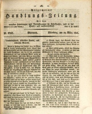 Allgemeine Handlungs-Zeitung Mittwoch 29. März 1826