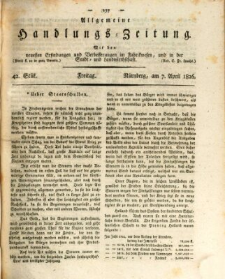 Allgemeine Handlungs-Zeitung Freitag 7. April 1826