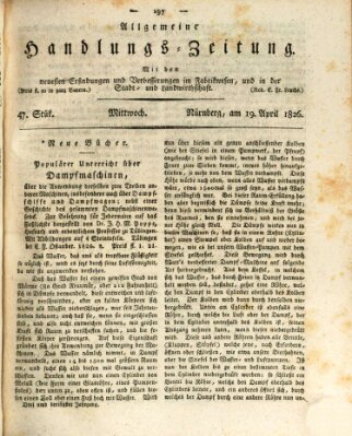 Allgemeine Handlungs-Zeitung Mittwoch 19. April 1826