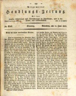 Allgemeine Handlungs-Zeitung Sonntag 11. Juni 1826