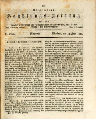 Allgemeine Handlungs-Zeitung Mittwoch 14. Juni 1826