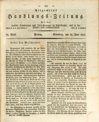 Allgemeine Handlungs-Zeitung Freitag 23. Juni 1826