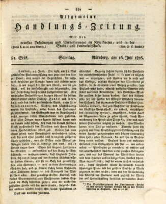 Allgemeine Handlungs-Zeitung Sonntag 16. Juli 1826