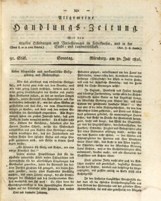 Allgemeine Handlungs-Zeitung Sonntag 30. Juli 1826