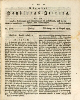 Allgemeine Handlungs-Zeitung Freitag 18. August 1826