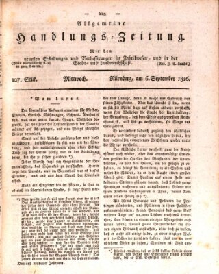 Allgemeine Handlungs-Zeitung Mittwoch 6. September 1826