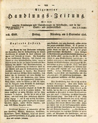 Allgemeine Handlungs-Zeitung Freitag 8. September 1826