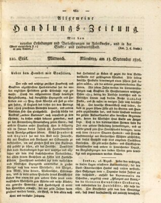 Allgemeine Handlungs-Zeitung Mittwoch 13. September 1826