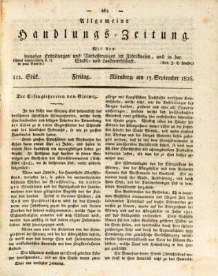 Allgemeine Handlungs-Zeitung Freitag 15. September 1826