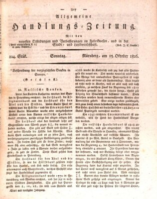 Allgemeine Handlungs-Zeitung Sonntag 15. Oktober 1826