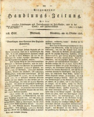 Allgemeine Handlungs-Zeitung Mittwoch 25. Oktober 1826