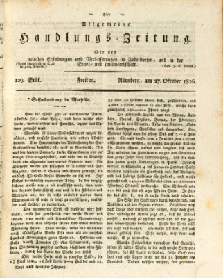 Allgemeine Handlungs-Zeitung Freitag 27. Oktober 1826