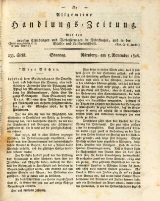 Allgemeine Handlungs-Zeitung Sonntag 5. November 1826