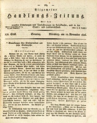 Allgemeine Handlungs-Zeitung Sonntag 12. November 1826