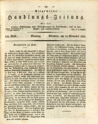 Allgemeine Handlungs-Zeitung Sonntag 19. November 1826