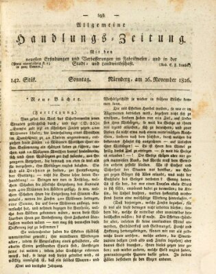 Allgemeine Handlungs-Zeitung Sonntag 26. November 1826