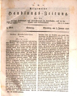 Allgemeine Handlungs-Zeitung Sonntag 7. Januar 1827