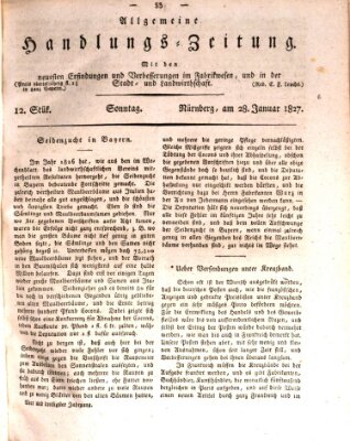 Allgemeine Handlungs-Zeitung Sonntag 28. Januar 1827