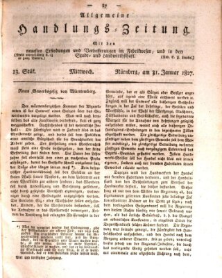 Allgemeine Handlungs-Zeitung Mittwoch 31. Januar 1827