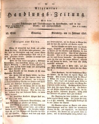 Allgemeine Handlungs-Zeitung Sonntag 11. Februar 1827