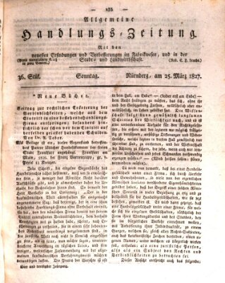 Allgemeine Handlungs-Zeitung Sonntag 25. März 1827