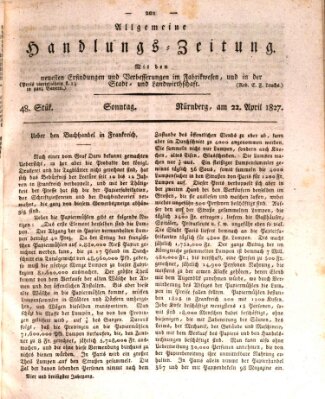 Allgemeine Handlungs-Zeitung Sonntag 22. April 1827