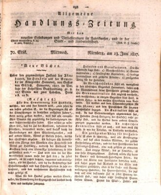 Allgemeine Handlungs-Zeitung Mittwoch 13. Juni 1827