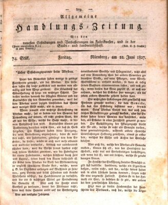 Allgemeine Handlungs-Zeitung Freitag 22. Juni 1827