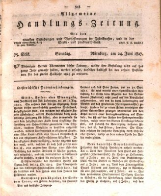 Allgemeine Handlungs-Zeitung Sonntag 24. Juni 1827