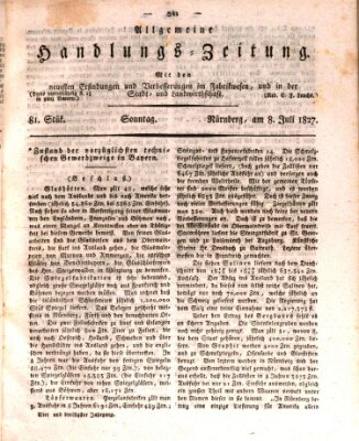 Allgemeine Handlungs-Zeitung Sonntag 8. Juli 1827