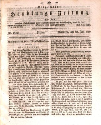 Allgemeine Handlungs-Zeitung Freitag 20. Juli 1827