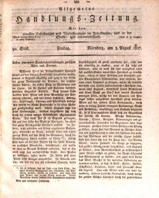 Allgemeine Handlungs-Zeitung Freitag 3. August 1827