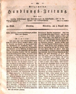 Allgemeine Handlungs-Zeitung Sonntag 5. August 1827