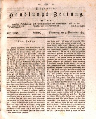 Allgemeine Handlungs-Zeitung Freitag 7. September 1827