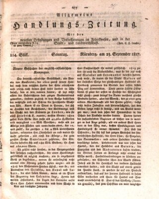 Allgemeine Handlungs-Zeitung Sonntag 23. September 1827