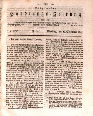 Allgemeine Handlungs-Zeitung Freitag 28. September 1827