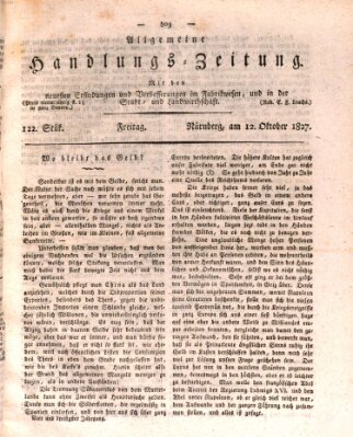 Allgemeine Handlungs-Zeitung Freitag 12. Oktober 1827