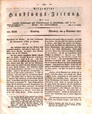 Allgemeine Handlungs-Zeitung Sonntag 4. November 1827