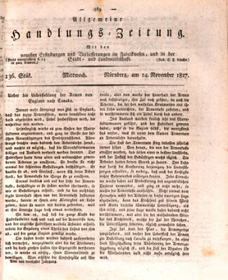 Allgemeine Handlungs-Zeitung Mittwoch 14. November 1827