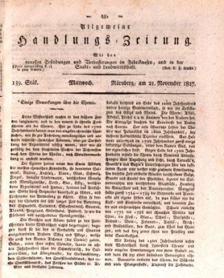 Allgemeine Handlungs-Zeitung Mittwoch 21. November 1827