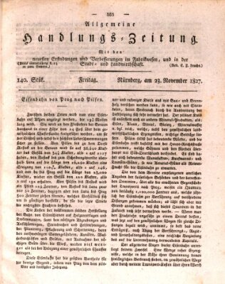 Allgemeine Handlungs-Zeitung Freitag 23. November 1827