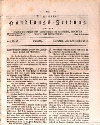 Allgemeine Handlungs-Zeitung Sonntag 2. Dezember 1827