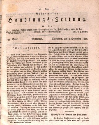 Allgemeine Handlungs-Zeitung Mittwoch 5. Dezember 1827