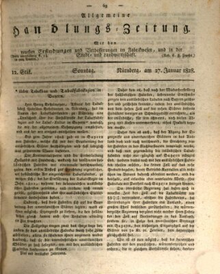 Allgemeine Handlungs-Zeitung Sonntag 27. Januar 1828