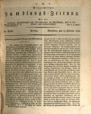 Allgemeine Handlungs-Zeitung Freitag 15. Februar 1828