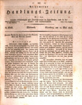 Allgemeine Handlungs-Zeitung Mittwoch 21. Mai 1828