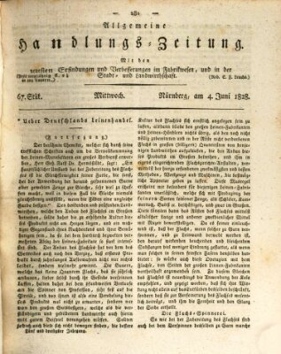 Allgemeine Handlungs-Zeitung Mittwoch 4. Juni 1828